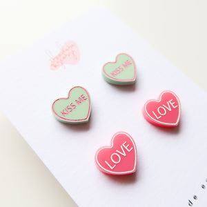 Kiss Me Candy Heart Stud Pack