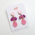 Pink acrylic dangle earrings